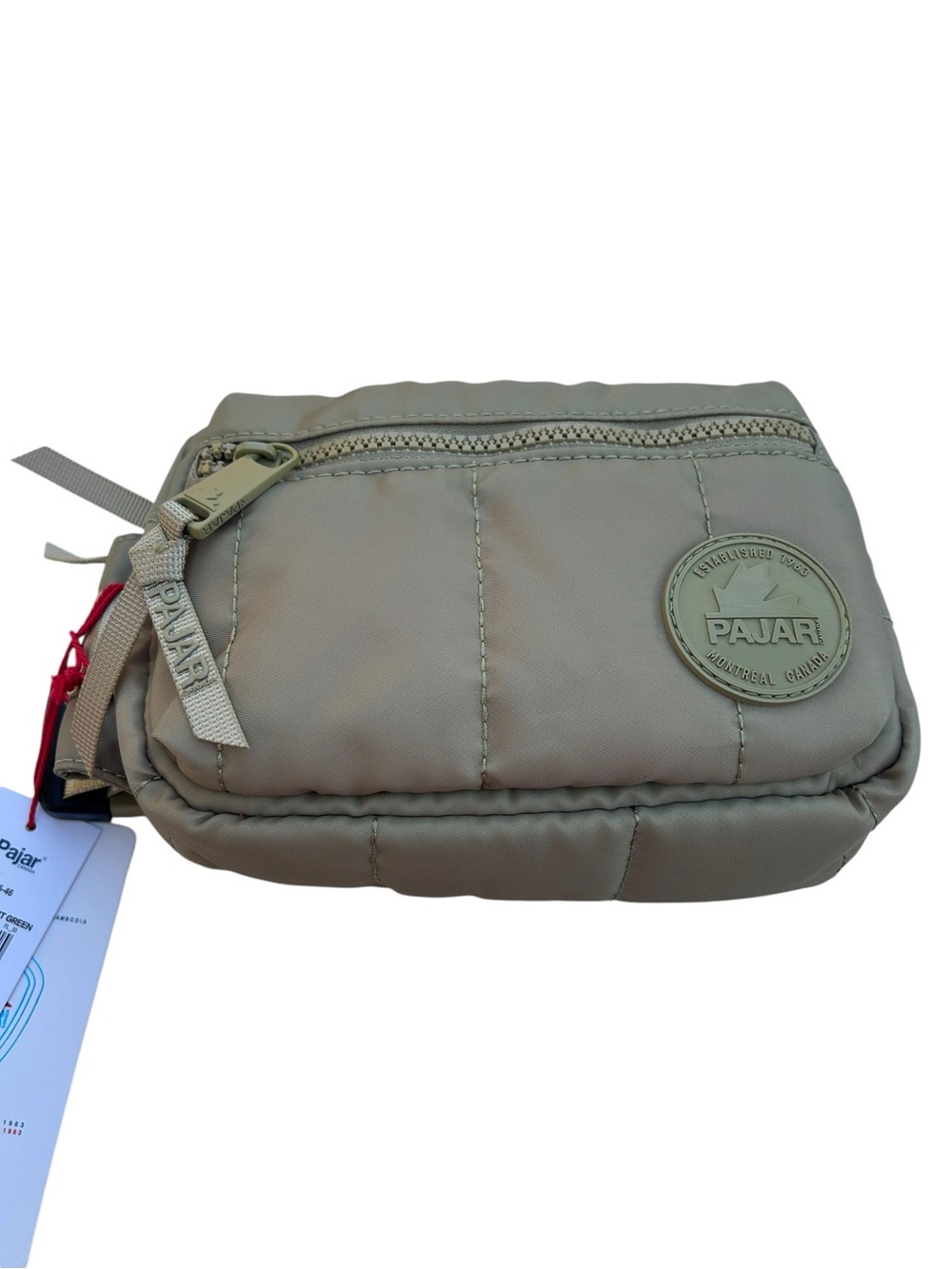 Pajar Canada Tuios Belt Bag NWT Quilted Nylon Crossbody Fanny Pack Beige Tan